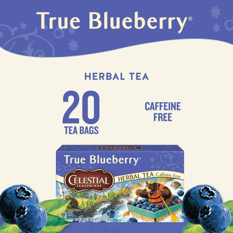 Celestial Seasonings True Blueberry Herbal Tea Pack Of 3 20