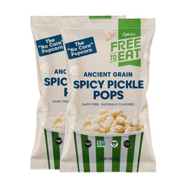 Cybele's Free-to-Eat Ancient Grain Pops - Healthy Snacks, All Natural, Gluten-Free, Vegan, No Preservatives or Additives (Spicy Pickle Pops 4oz, Pack of 2)