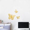 MACGIKMIRO 3 Pcs Butterfly Acrylic Wall Stickers Removable Adhesive Wall