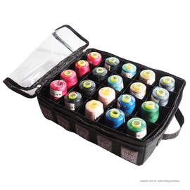 Phönix Yarn Bag for 20 Overlock Thread Reels 36 x 29 x 10 cm Yarn Organiser for Beginners and Professionals Storage Bag for Sewing Thread Storage of Overlock Cones