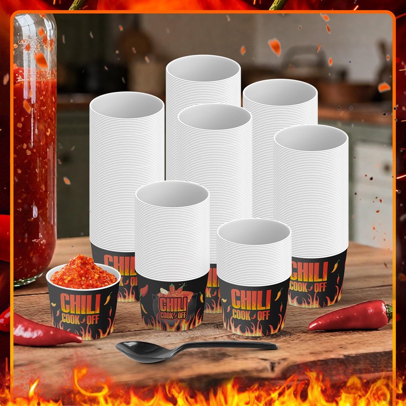 ARQRHTLY Chili Cook Off Party Supplies Set with 200 Disposable