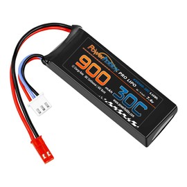 PowerHobby 2S 7.4V 900mAh 30C Lipo Battery w JST Connector 2-Cell FITS : Black 200 QX CX / CX2/ CX3 E-Flite UM A-10 X-VERT VTOL