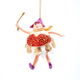 Christmas Tree Decoration Chubby Elf Figurine Thick Elf Fairy Red/White/Gold Christmas Tree Decoration Hanger 15 cm
