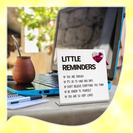 Funny Office Desk Decor Sign for Women Coworker Little Reminders Desk Decor Motivational Quote Home Office Bedroom Table Decor Gifts - TZB22