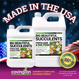 Covington Succulent Fertilizer Liquid (1 Gallon) – Cactus & Succulent Plant Food for Indoor and Outdoor Use – Slow Release Liquid Fertilizer for Houseplants – Made in USA