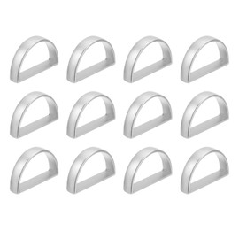 sourcing map 4Pcs D-shape Napkin Rings, Table Napkin Holders Serviette Buckles for Decoration Adornment Wedding Party, Matte Silver