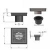 SereneDrains 304 Stainless Steel 4 Inch Brushed Nickel Square Shower