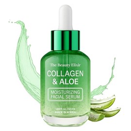 The Beauty Elixir Suero de Aloe y Colágeno para el Rostro - Probado por Dermatólogos, Antienvejecimiento, Gel de Aloe Vera Ultra Hidratante para el Ro