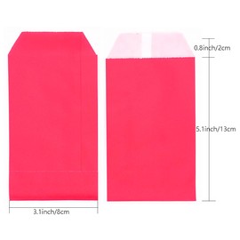 Amsthow Flat Paper Treat Bag Red Greaseproof Bakery Glassine Cookie Paper Bags 3.15 x 5.12-inch Small Wax Treat Bags for Cookies Candies Chocolate Pastries Snacks (100Pcs Red)