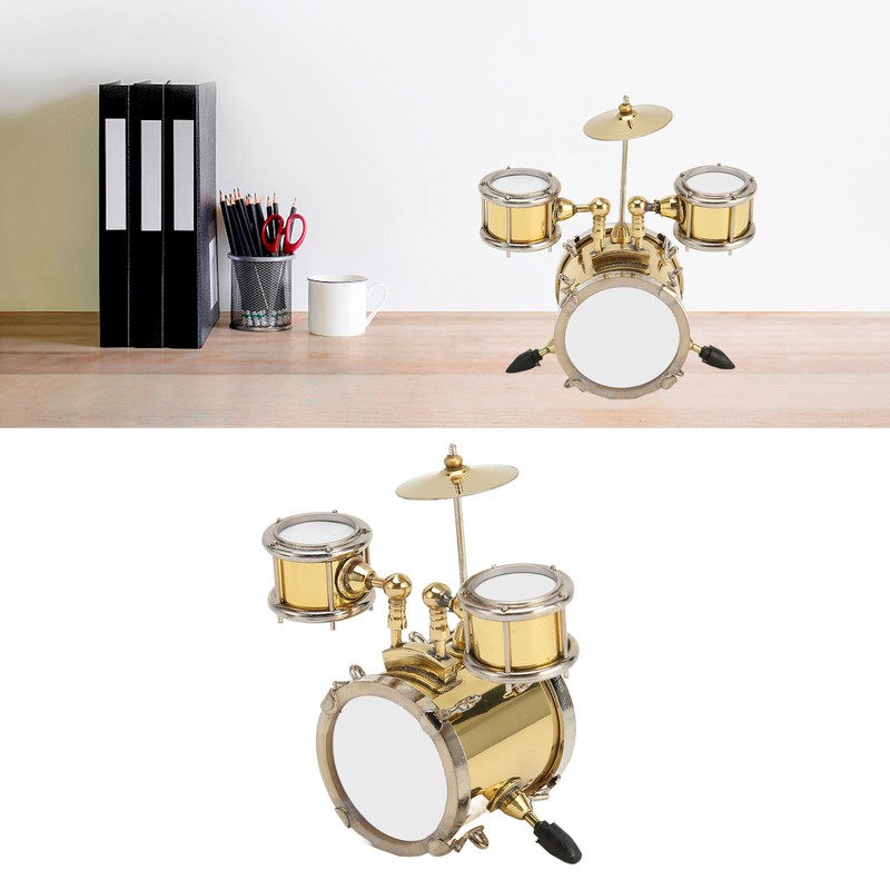 Copper Miniature Drum Set Model with Case Mini Percussion Musical