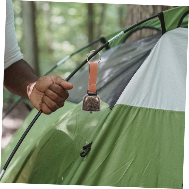 Kisangel 3sets Hanging Bear Bell Metal Camping Bell Loud for
