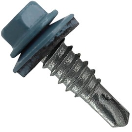 #14 x 7/8" Metal to Metal Type #1 (250) Slate Blue 5/16" Hex Head -Drill Point - Stitch Tek - Metal to Metal Roofing Screws. 9/16" EPDM Washer