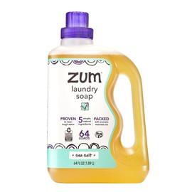 Indigo Wild Zum Clean Laundry Soap - Plant-Based Liquid Laundry Soap - Contains Baking Soda, Essential Oils & Saponified Coconut Oil - Sea Salt Scent - 64 fl oz