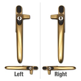 Securistyle Virage CB21BSR Cockspur Window Handle (Brass) - Right, 21mm Stack height - Various options available - This stylish ergonimic and contempory take on a cockspur handle provides an excellent solution to widows with no espag opening.