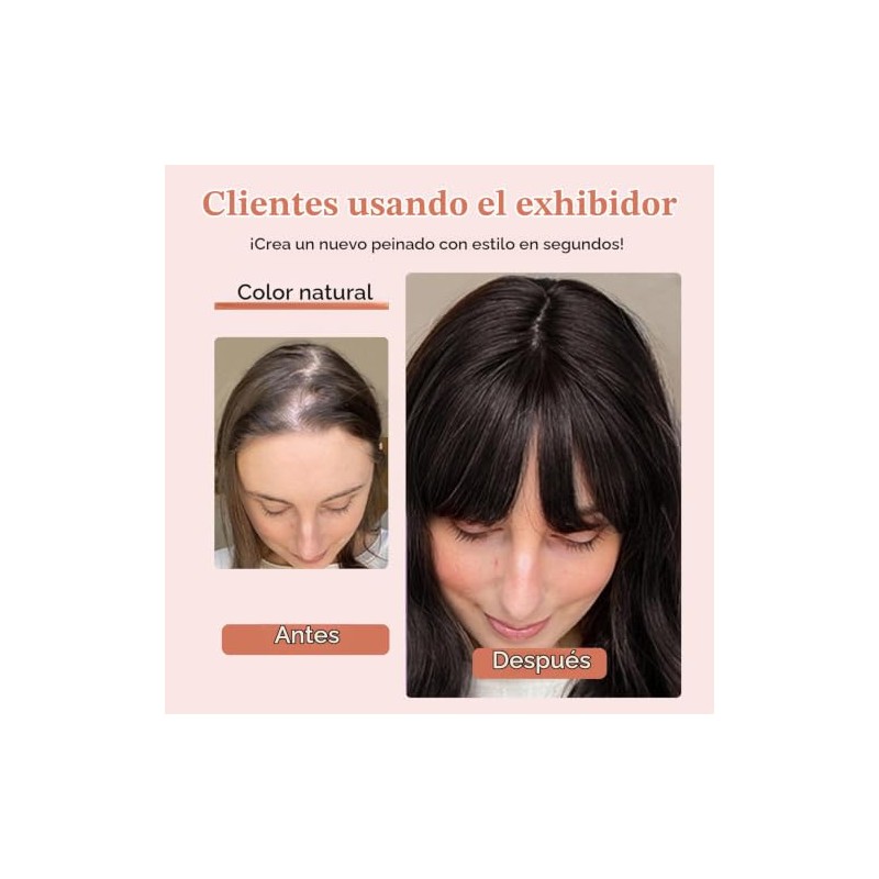 Matriarchs Postizos de cabello humano real para mujer, flequillo fino