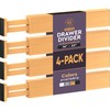 4 Pack Drawer Dividers Bamboo 2.6" High, 16-22" Adjustable Drawer