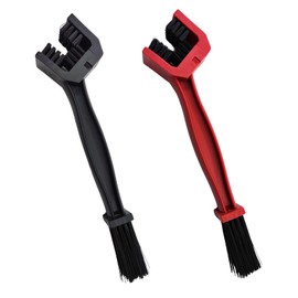 SLEEKSTATION 2 Piece Chain Brush Cleaning Brush 3 Sided Drive Chain Brush Bicycle Bike Chain Brush Maintenance Cycle Brake Cleaning Tool Red & Black