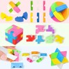 PROLOSO 15 Pcs Puzzle Cube Pencil Erasers Kids Party Favors