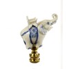 Blue and White Elephant Lamp Finial Porcelain 2.5" h