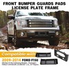 ECOTRIC Front Bumper Guards Pads + License Plate Frame Compatible