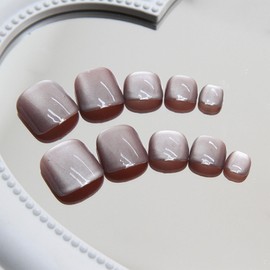 MISS MUMU Nail Tips, 24 Pieces, Nail Tips, Short, Spring, Summer, Simple, Cute, Popular, Nail Seal, Bride Nails, Glossy, False Nails, Coming of Age of Coming of Age Ceremonies, Weddings, School