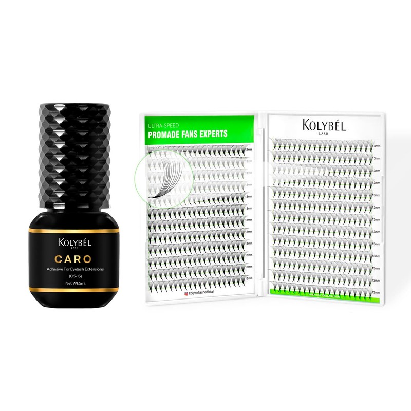 Kolybel 500 Fans Premade Fans Eyelash Extensions 10D 0.07 D