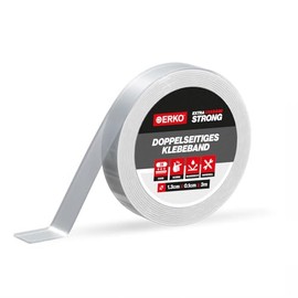 ERKO Double-Sided Washable, Non-Marking Tape, Multifunctional for Home, Office, Transparent, Washable, Extra Strong, Non-Slip, 3 m x 13 mm x 1 mm