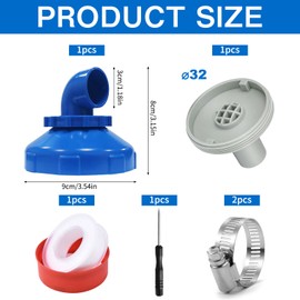 CHENBOOW Pool Inlet Nozzle, Adjustable Nozzle Head, 360° Rotatable 32/38 mm, Pool Nozzle Outlet Airstone Accessories, Pool Outlet Nozzle, Return Nozzle with Swivelling Head, for Swimming Pool Pump