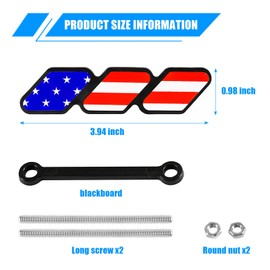 Ongfuwu Tri-Color Grille Badge, 3-Color Front Grille Badge Emblem Logo Decoration, Tri-Color Grille Badge Emblem Car Decoration Accessories Fit for Tacoma 4Runner RAV4 Highlander (Colorful Flag)