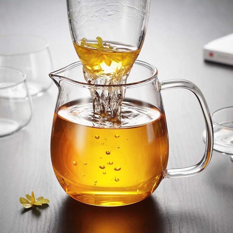 IwaiLoft IL-G1968 Handmade Heat Resistant Glass Tea Pot with Tea