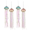 4PCS Glass Pearl Jellyfish Pendant Xmas Tree Hanging Ornaments for