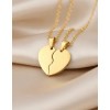 2 Collares De Pareja Corazón Partido Acero Inoxidable Amor