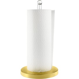 Modern Paper Towel Holder for Countertop, Acrylic and Gold Weighted Base Paper Towel Holder for Kitchen Countertop Decor