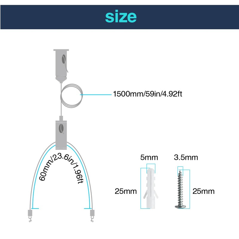 10 Set / 20 pcs Lighting Light Suspension Kit, 5ft
