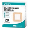 20Pcs Silicone Foam Dressing 4x4 Gentle Border, Waterproof Silicone Bandages