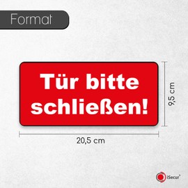 Aufkleber "Tür bitte schließen!", 20,5x9,5cm, hin114, Hinweis-Aufkleber, außenklebend für Fensterscheiben, Türen