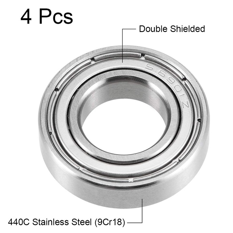 sourcing map S6901ZZ Deep Groove Ball Bearings 12mm x 24mm