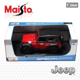 Maisto 1:18 Jeep Wrangler Red Kidult Mini Car Diecast Model / 마이스토 1:18 지프 랭글러 Red 키덜트 미니카 다이캐스트 모형