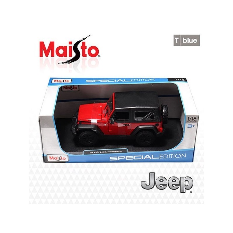 Maisto 1:18 Jeep Wrangler Red Kidult Mini Car Diecast Model