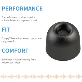 COMPLY TrueGrip Pro Memory Foam Tips for Sony True Wireless Earbuds - Made from Comfortable Memory Foam for a Secure Fit (Small)