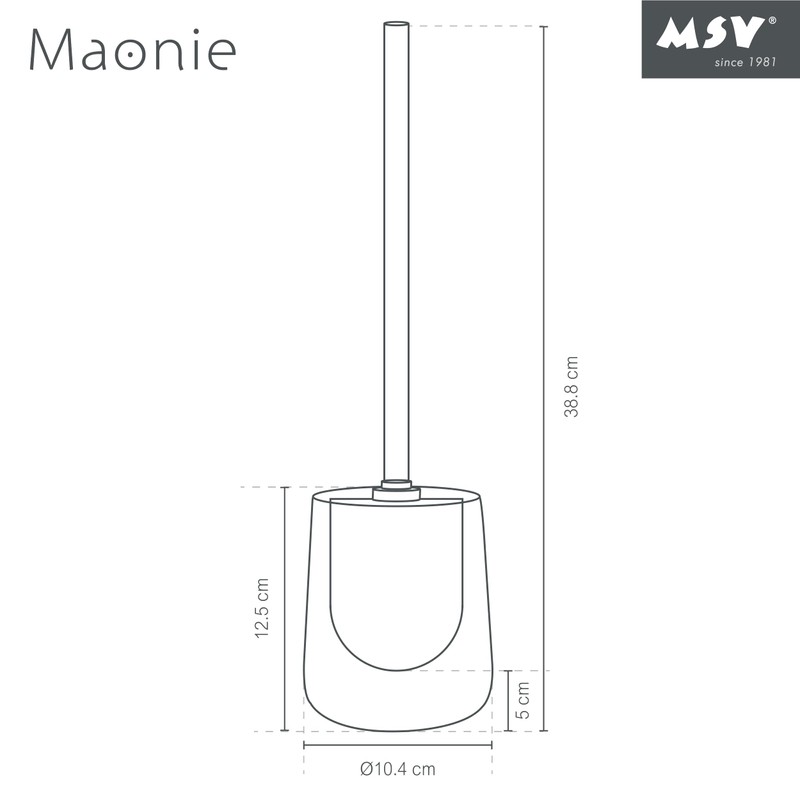MSV Maonie Toilet Brush Ceramic Toilet Brush Set Matt Dark