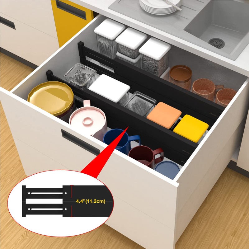 ANTOWIN Bamboo Drawer Dividers Organizers, Drawer Separators Splitter,17-22 inches Long