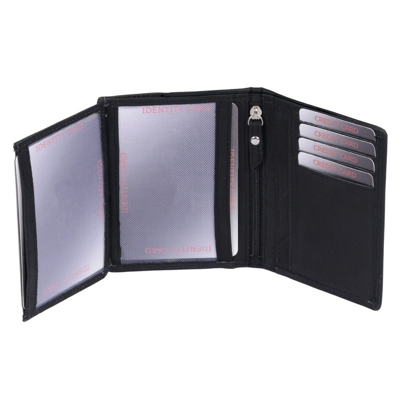 LEAS Ausweishülle, Ausweismappe RFID-Schutz in Echt-Leder, schwarz Card-Collection