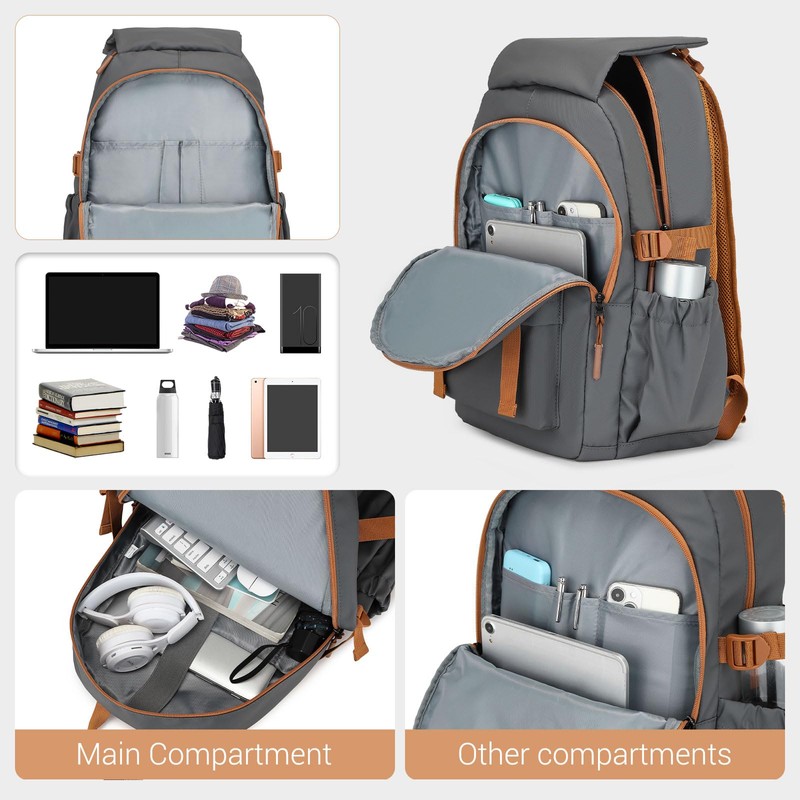 KONO Men's Backpack Portability Travel Backpack Waterproof with Adjustable Buckle