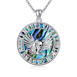 DAYLINLOVE Memento Mori Necklace 925 Sterling Silver Abalone Shell Skull Pendant Memento Mori Jewelry For Women Wife Mom Christmas Gifts