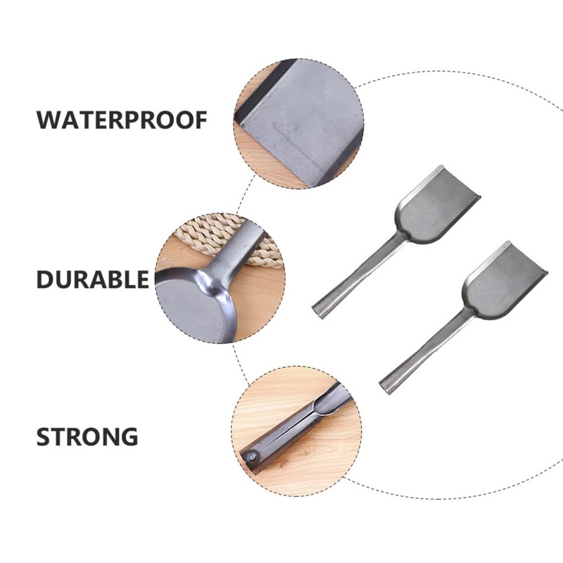 Cabilock 2Pcs Long Ash Handheld BBQ Charcoal Ash Poker Scoop