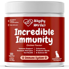Happy Heroes - Incredible Immunity Treats For Dogs, Seasonal Allergies, Relieve Itchy Skin, Paws, Eyes & Ears - Alleviate Scratching, Licking.