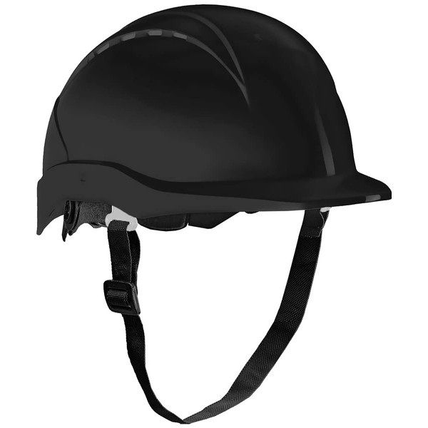 ACE Patera Safety Helmet - Work Head Protection - Hard Hat with Twist Lock, Ventilated and Adjustable - Black