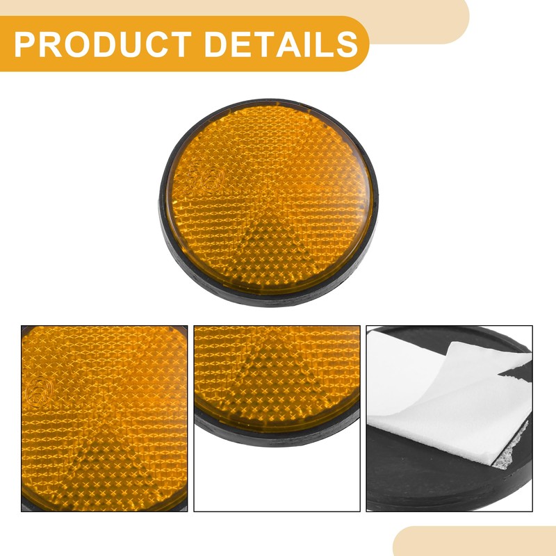 Partuto 2 Pcs Universal Motorcycle Reflector - Plastic Orange