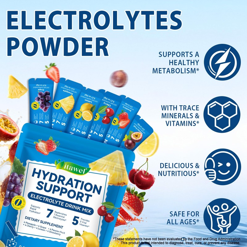 Electrolyte Powder with 7 Electrolytes + 5 Vitamins | Zero